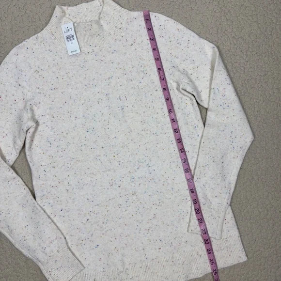 LOFT Confetti Knit Mock Neck Stretch Sweater - Picture 5 of 8